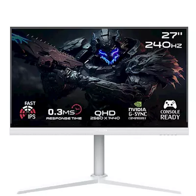 GAMEON GOA27QHD240IPS Artic Pro Series 27" QHD, 240Hz, MPRT 0.3ms, Fast IPS Gaming Monitor (Support PS5) - White