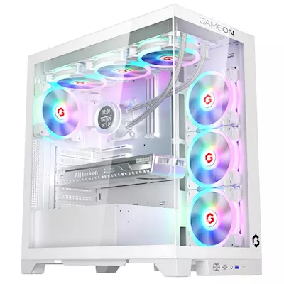GAMEON Emperor Arctic IV Series Mid Tower Gaming Case - White