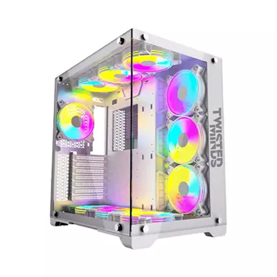 Twisted Minds Bullet-07 Mid Tower, 7*120mm ARGB Fan Gaming Case - White