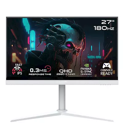 GAMEON GOA27QHD180IPS Artic Pro Series 27" QHD, 180Hz, MPRT 0.3ms, Fast IPS Gaming Monitor (Support PS5) - White
