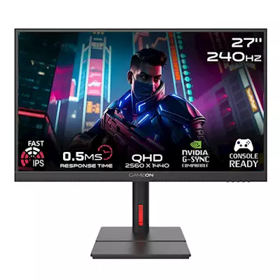 GAMEON GOML27QHD240IPS Midnight Signature Series 27" QHD, 240Hz, MPRT 0.5ms, HDMI 2.1, Fast IPS Mini LED Gaming Monitor (Support PS5) - Black